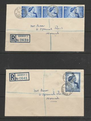 Gb Fdc 1948 Wedding On 2 Covers,  Plain,  Hand Addressed