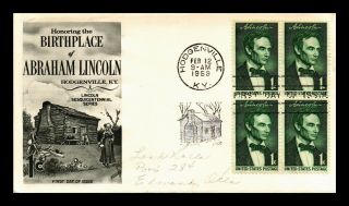 Dr Jim Stamps Us Abraham Lincoln Birthplace Fdc Cover Scott 1113 Block