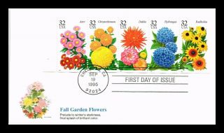 Dr Jim Stamps Us Fall Garden Flowers Booklet Pane Fdc Fleetwood Cover