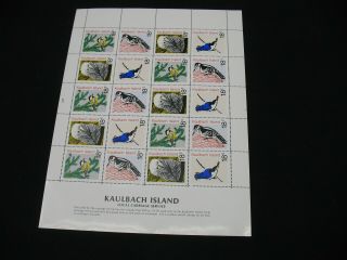 Kaulbach Island Sheet Of 20 Birds Unusual Never Hinged