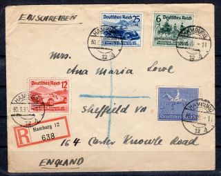Germany 1930 Nurburgring Ovpt.  Set On Cover To Uk