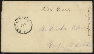 Us Stampless Cover (no Letter) W/.  Ell Me.  Pmk To Harpswell Centre,  Maine