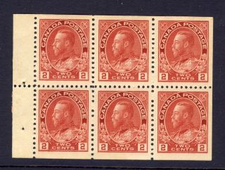 Canada Admiral 106a Booklet Pane Of 6x 2c Carmine Mnh Vf Cat.  Value= $120.  00