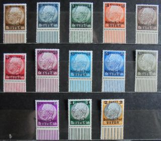 German Reich 1939 Occupation Of Poland Complete Set Of 13 M/h