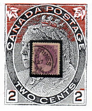 Canada,  Major Re - Entry,  Sc.  76,  2 Ct Queen Victoria Numeral (purple)