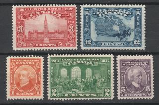 Canada Stamps 141 - 145 Mvlh Og Vf - 1927 60th Confederation Set