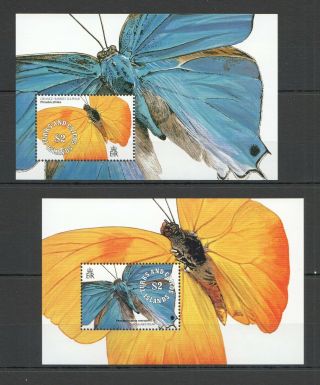 S1156 1991 Turks & Caicos Islands Fauna Moths & Butterflies 2bl Mnh