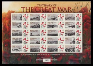 Bc - 436 - 2014 Centenary Of The Great War Business Smilers Sheet.