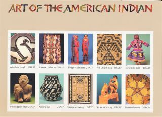 Scott 3873 Art Of The American Indian - Sheet Of 10 X 37 Cent Us Stamps Mnh
