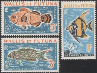 Wallis & Futuna 1963 Fish/nature/marine/postage Due/to Pay 3v Set (n33158)