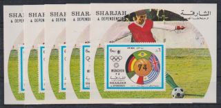 I282.  5x Sharjah - Mnh - Sports - Football - Imperf