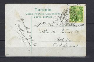 1911 Austria Offices In Crete Scott 15 On Holy Land Postcard Levant To Belgium