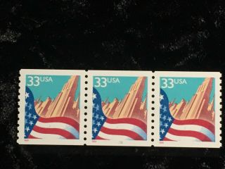 Scott Us 3280 1999 33c Pnc3 Plate 2222 - (3) Stamps Mnh
