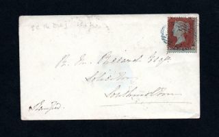Penny Red Star On 1855 Cover With Blue Cancel
