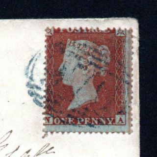 PENNY RED STAR ON 1855 COVER WITH BLUE CANCEL 2