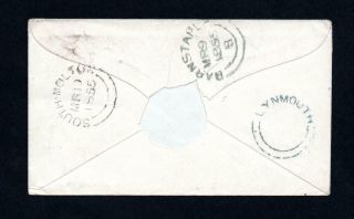 PENNY RED STAR ON 1855 COVER WITH BLUE CANCEL 3