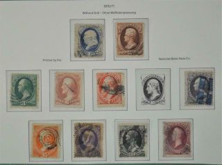 Usa America Stamps 1870 10 X To 90c National Bank Note Co (p203)