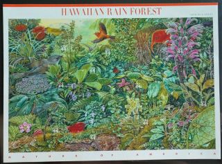 Usa 4474 Hawaiian Rain Forest Sheet Mnh 2010 Cat 15,  50us $