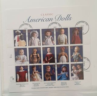 Usa 3151 Sheet Classic American Dolls 1996 Cat Us13$