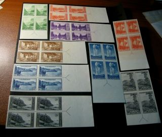 Us Stamp Scott 756 - 762,  764 - 765 Parks 1935 Blks W/arrow & Guidline Mnh L267