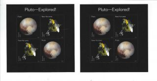 Scott 5077 - 78 Pluto Explored 2 Blocks Of 4 Forever Stamps Mnh