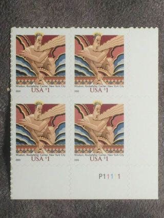 Scott Us 3766 2003 $1 Plate Block Of 4 Stamps Mnh