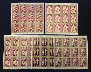 Guinea Ecuatorial Rubens Art Nudes Blocks Mnh (60 Stamps) (au15548