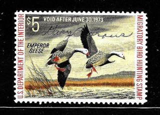 Hick Girl Stamp - U.  S.  Federal Duck Hunting Sc Rw39 Issue 1972 Y2873