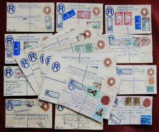 Jamaica - Registered Letter Envelopes,  Kgv,  Kgvi,  Qeii (20)