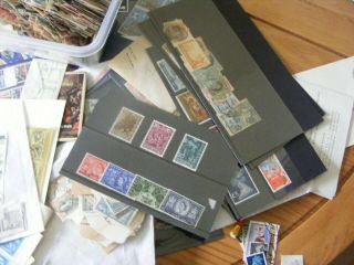 World Stamps About 1000 Assorted Mnh,  Hinged,  Album Pages,  Stockbook (bk5)