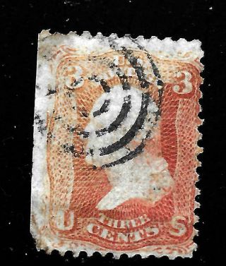 Hick Girl Stamp - Old Classic U.  S.  3 Cents Washington,  With Grill Y2837