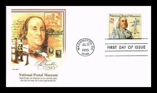Dr Jim Stamps Us Ben Franklin National Postal Museum Colorano Silk Fdc Cover