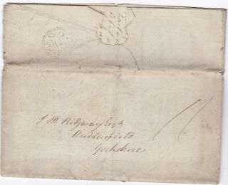1816 On Hms Iphigenia Madras Roads India Letter To Ridgway Huddersfield Yorks