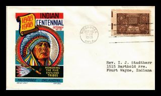 Dr Jim Stamps Us Indian Centennial Fdc Cachet Craft Multi Color Cover Scott 972