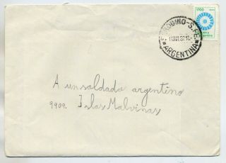 Falkland Is 1982 Incoming Trench Mail Cover From Serodino Schoolchild To Soldier
