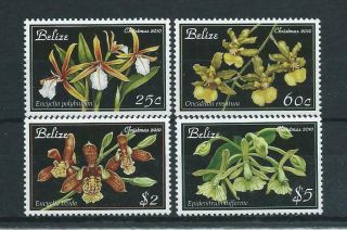 Belize Sg1368 - 1371 2010 Christmas Orchids Unhinged
