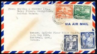 British Guiana To Canada Air Mail Cover 1945,  Vf