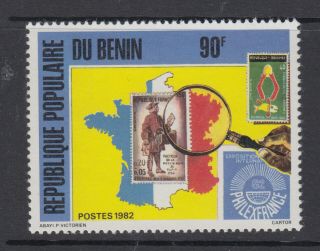 Benin 1982 France Stamp On Stamp Sc521 Cplte Never Hinged