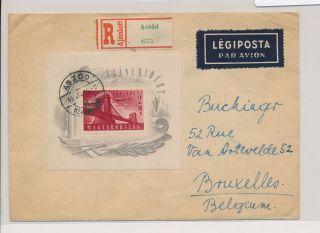 Lk52004 Hungary 1949 Air Mail To Brussels Registered Cover