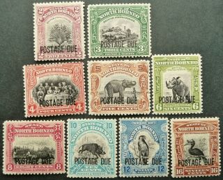 North Borneo 1928 - 31 Postage Due Stamp Set Upto 16c - Mh - See