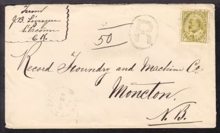 Canada Rpo Qc - 376,  Qc - 383,  Mt - 96 On1904 St.  Pacome,  Que. ,  7c Registered Cover
