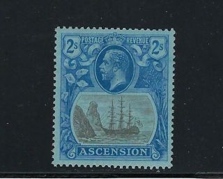 1924 - 33 Ascension Scott 20 Seal Of Colony 2sh Ultra & Gray,  Blue Paper Mh - - Fresh