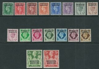 Gb Post Offices Morocco Agencies (br) 1949 Kgvi (scott 246 - 62 Complete) Vf Mlh