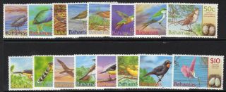 Bahamas Sg1249/64 2001 Birds & Their Eggs Mnh