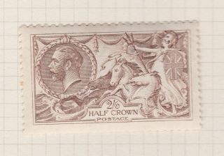 Gb Stamps King George V 1915 2/6d Seahorse De Le Rue 409 Worn Plate Mounted