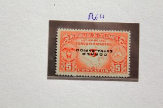 Stamps Mh Colombia Error Inverted Overprint (r64