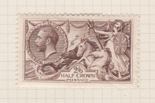 Gb Stamps King George V 1918 2/6d Seahorse Bradbury 414 Mounted On Page
