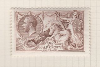 Gb Stamps King George V 1918 2/6d Seahorse Bradbury 415 Mounted On Page