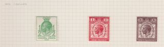 Gb Stamps King George V 1929 Upu Low Values Wmk Sideways Mounted On Page