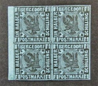 Nystamps German States Bergedorf Stamp 1 Og H $180 Signed